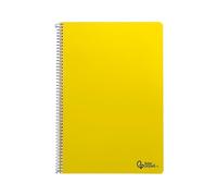 Cahier à spirale Liderpapel a4 smart couverture souple 80h 75 g ligné horizontal une bande avec marge de couleur jaune