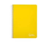 Cahier à spirale Liderpapel a4 witty couverture rigide 80h 90 g 2 bandes 2,5 mm avec marge de couleur jaune