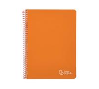 Cahier à spirale Liderpapel a4 witty couverture rigide 80h 90 g tableau 4 mm avec marge de couleur orange