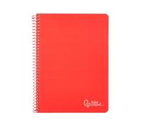 Cahier à spirale Liderpapel a4 witty couverture rigide 80h 90 g tableau 4 mm avec marge de couleur rouge
