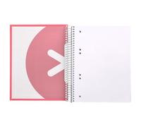 Cahier à spirale Liderpapel A5 micro Antartik couverture doublée 120H 90 g lisse 5 bandes 6 trous couleur corail