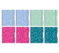 Cahier à spirales A5/80K quadrillé (4pcs)