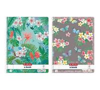 Cahier à spirales Ladylike, A4, quadrillé motif aléatoire