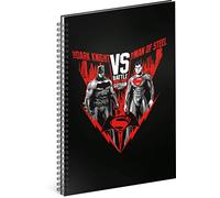 Cahier à spirales ligné A4 pour enfants, école, bureau, 60 pages Batman vs Superman