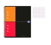 Oxford Cahier à spirale Notebook A5+ 17 x 21 cm - Petits carreaux 5x5 - 160 pages 80g perforées