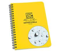 Cahier à spirales Rite in the Rain résistant aux intempéries, 4,625" x 7", couverture jaune, motif de champs métriques (n° 363)
