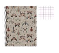 Cahier A4 - MIQUELRIUS - 100% recyclé - 80 feuilles quadrillées - Couverture en carton - 4 trous