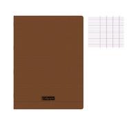 Cahier - A4 - 21x29,7cm - Grands Carreaux - 48 Pages - Polypro - Sans Spirale - Marron