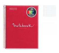 Cahier - A4 (21x29,7cm) - Petits carreaux - 120 pages - couverture en carton rouge - à spirale - Miquelrius G