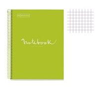 Cahier - A4 (21x29,7cm) - Petits carreaux - 120 pages - couverture en carton vert clair - à spirale - Notebook Miquelrius G
