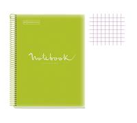 Cahier - A4 (21x29,7cm) - Petits carreaux - 120 pages - couverture en polypro ve