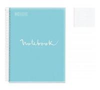 Cahier - A4 (21x29,7cm) - Petits carreaux - 160 pages - couverture en polypro bleu ciel - à spirale - Miquelrius Bleu G