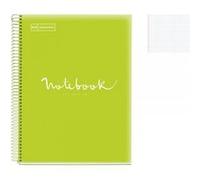 Cahier - A4 (21x29,7cm) - Petits carreaux - 160 pages - couverture en polypro vert - à spirale - Miquelrius G