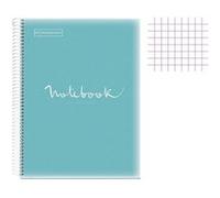 Miquelrius Cahier à spirale A4 Emotions – 80 feuilles quadrillées 5 mm, 90 g/m², bleu ciel