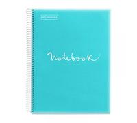 Cahier - A4 (21x29,7cm) - Petits Carreaux - 80 Pages - Couverture En Polypro Bleu Ciel - À Spirale - Notebook Miquelrius