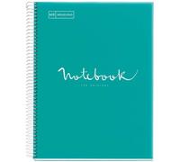 Cahier - A4 (21x29,7cm) - Petits Carreaux - 80 Pages - Couverture En Polypro Turquoise - À Spirale - Notebook Miquelrius