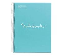 Cahier - A4 (21x29,7cm) - Petits Carreaux - 80 Pages - Couverture Rigide Bleu Ciel - Spirale - Notebook Miquelrius