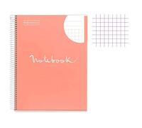 Cahier - A4 (21x29,7cm) - Petits carreaux - 80 pages - couverture rigide rose - spirale - Notebook Miquelrius