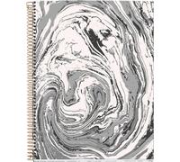 Cahier A4, 4 Bandes De Couleurs, Quadrillage 5 X 5 Mm, 120 Feuilles 70 G/M², Spirale, Cahier Quadrillé, Collection Black Or White, Marbre