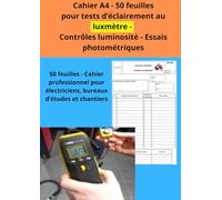 Cahier A4 50 Feuilles Blanc - Bloc de Test Éclairement Luxmètre - Papier pour Mesure de Lumière, Contrôle Luminosité, Essais Photométriques et Calibration Luxmètre