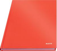 Cahier A4 Carré, 160 Pages, 80 Feuilles De Papier Certifié Fsc 80 G/M², Couverture Rigide Résistante Aux Rayures, Pour Le Bureau, L'école Ou Comme Agenda, Série Solid, Rouge Clair, 46640020