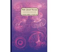 Cahier A4 Grand Carreaux violet: 96 pages Réglure & lignage Seyès grand format 21x29 7 cm. Élève école primaire, Collège, Lycée, Université. Original Vintage: illustration de la vie marine, méduses.