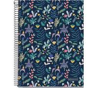 Cahier A4, Grille 5 Mm, Carnet Relié, 120 Feuilles Microperforées, Cahier A4 Avec 4 Couleurs Pour L'organisation, Papier Extra Mat 70 G/M², 4 Trous Pour Le Classement
