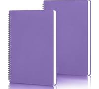 Cahier A4 Spirale - 2 Pcs Carnet Carreaux 5mm - 120 Pages Bloc Note A4-100g/M² Papier Cahier Quadrillé - 21x29.2cm Violet Notebooks - Carnet De Voyage - Cahier Spirale A4