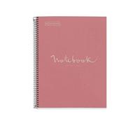Miquelrius – Cahier A4 recyclé 80 feuilles, 80 g/m², petits carreaux 5x5 mm, 4 perfor., ECO Rose