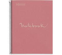 Miquelrius – Cahier A4 recyclé 80 feuilles, 80 g/m², petits carreaux 5x5 mm, 4 perfor., ECO Rose