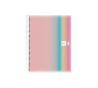 Cahier - A4 - Spirales - Petits Carreaux - Polypro - 120 Pages Perforées - Arc-En-Ciel