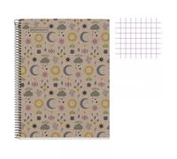 Cahier - A5 14,8x21(Cm) - Petits Carreaux - 80 Pages - Couverture En Carton - À Spirale - Miquelrius