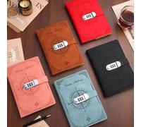 Cahier A5 200 pages 2023, carnet de mots de passe rétro avec cadenas, journal intime relié, cahier de comptes créatif épaissi, bloc-notes étudiant, papeterie, fournitures scolaires pour la rentrée Tai