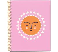 Cahier A5, 4 Bandes De Couleur, Ligné Horizontal 7 Mm, 120 Feuilles De 70 G/M², Spirale, Carnet Ligné, Collection Time Of Joy, Sol