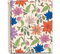Cahier A5, 4 Bandes De Couleurs, Rayures Horizontales 7 Mm, 120 Feuilles De 70 G/M², Spirale, Carnet Ligné, Collection Vintage Lily, Fleurs