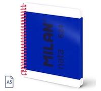 Cahier - A5 - Petits carreaux - Spirales - 80 feuilles - Couverture rigide - Bleu