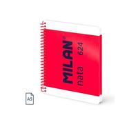MILAN® Cahier A5 à spirale avec couverture rigide, papier quadrillé, 80 feuilles 95 g/m², collection Nata®, rose