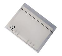 Cahier A6 transparent, carnet de notes portable pour bureau scolaire avec clips sécurisés, couverture de reliure transparente, matériau PP mat, pour magazines, journaux, notes (A5)