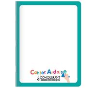 Cahier ardoise Conquerant classique agrafe 170x220 48p 90g seyes aqua