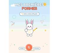 Cahier ardoise effaçable pour s'entraîner à dessiner ses premières formes - Lignes, boucles, ponts, cercles et lettres - Dès 3 ans: Cahier de ... avec Pilou le petit lapin | 51 pages