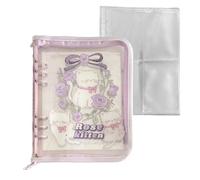 Cahier avec classeur à anneaux - Dossier de rangement transparent A5, pages autocollantes avec animaux | affichage pour organiser des photos, lot de 10 feuilles