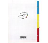 Clairefontaine Cahier 3 en 1 Index 17x22 cm Grands carreaux 96 pages Couverture polypro