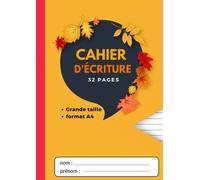Cahier Canada 32 Pages: Cahier ligné A4 de 32 feuilles, orné de motifs ludiques pour stimuler la créativité des enfants, et incluant des tables de multiplication.