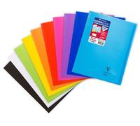 Clairefontaine 981601C Un Cahier Agrafé Koverbook - 24x32 cm - 96 Pages Petits Carreaux avec Marge - Papier Blanc 90 g - Couverture Polypro Couleur Aléatoire