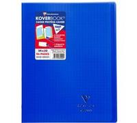Clairefontaine 981422C Un Cahier Agrafé Koverbook Bleu Marine - 24x32 cm - 96 Pages Grands Carreaux - Papier Blanc 90 g - Couverture Polypro