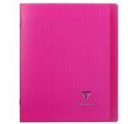 CLAIREFONTAINE - Cahier piqûre KOVERBOOK - 17 x 22 - 96 pages Seyès - Couverture Polypro translucide - Couleur rose