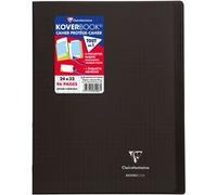 Clairefontaine Koverbook piqué polypro transparent noir 24 x 32 cm 96 p Séyès