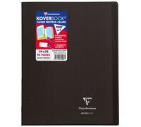 Cahier Clairefontaine Koverbook protège-cahier piqué polypro 96 pages Séyès 24 x 32 cm Gris Transparent