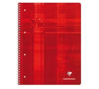 Clairefontaine Cahier spirale 68226C Rouge A4+ 22,5×29,7 cm 160 p. petits carreaux marge droite 90 g