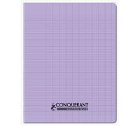 Cahier - CONQUERANT - 17x22 cm - 96 pages - 90 g/m² - Grands carreaux Seyès - Lila